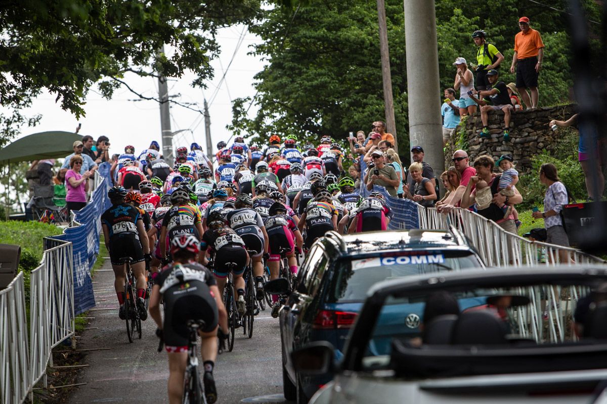 The women hit the Kent Street climb.