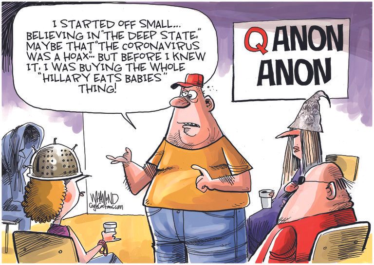 Editorial Cartoon U.S. qanon&amp;amp;nbsp;anonymous