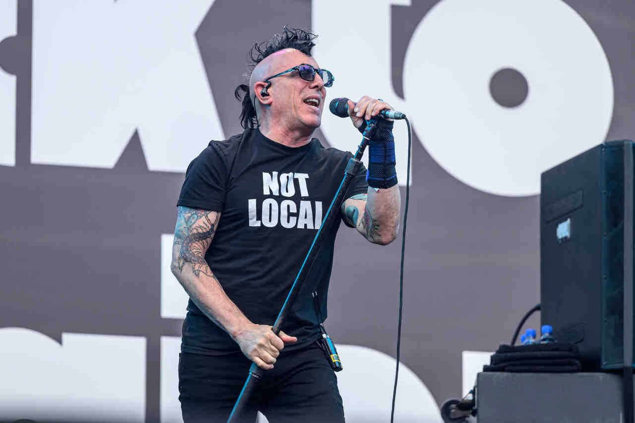 Tool’s Maynard James Keenan performing onstage at the Back To The Beginning show at Villa Park in July 2025