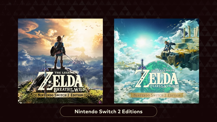 Zelda Breath of the Wild and Tears of the Kingdom Switch 2 Editions