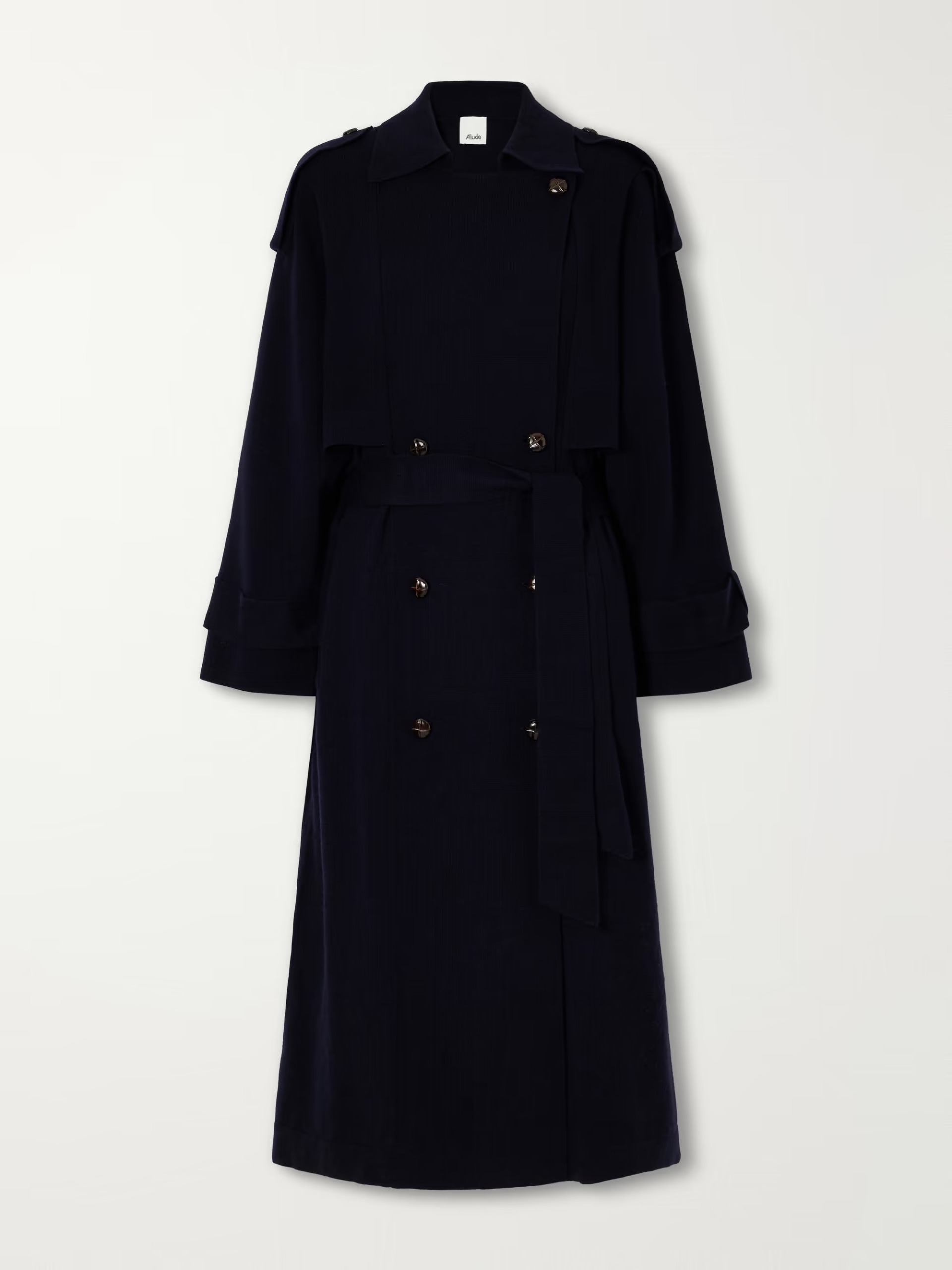 Allude, Belted Double-Breasted Coat