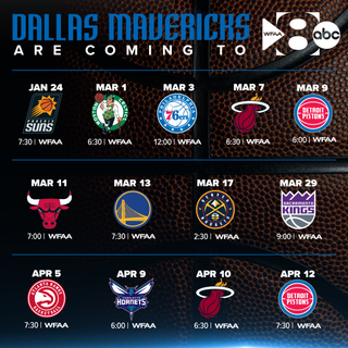 Dallas Mavericks schedule on WFAA