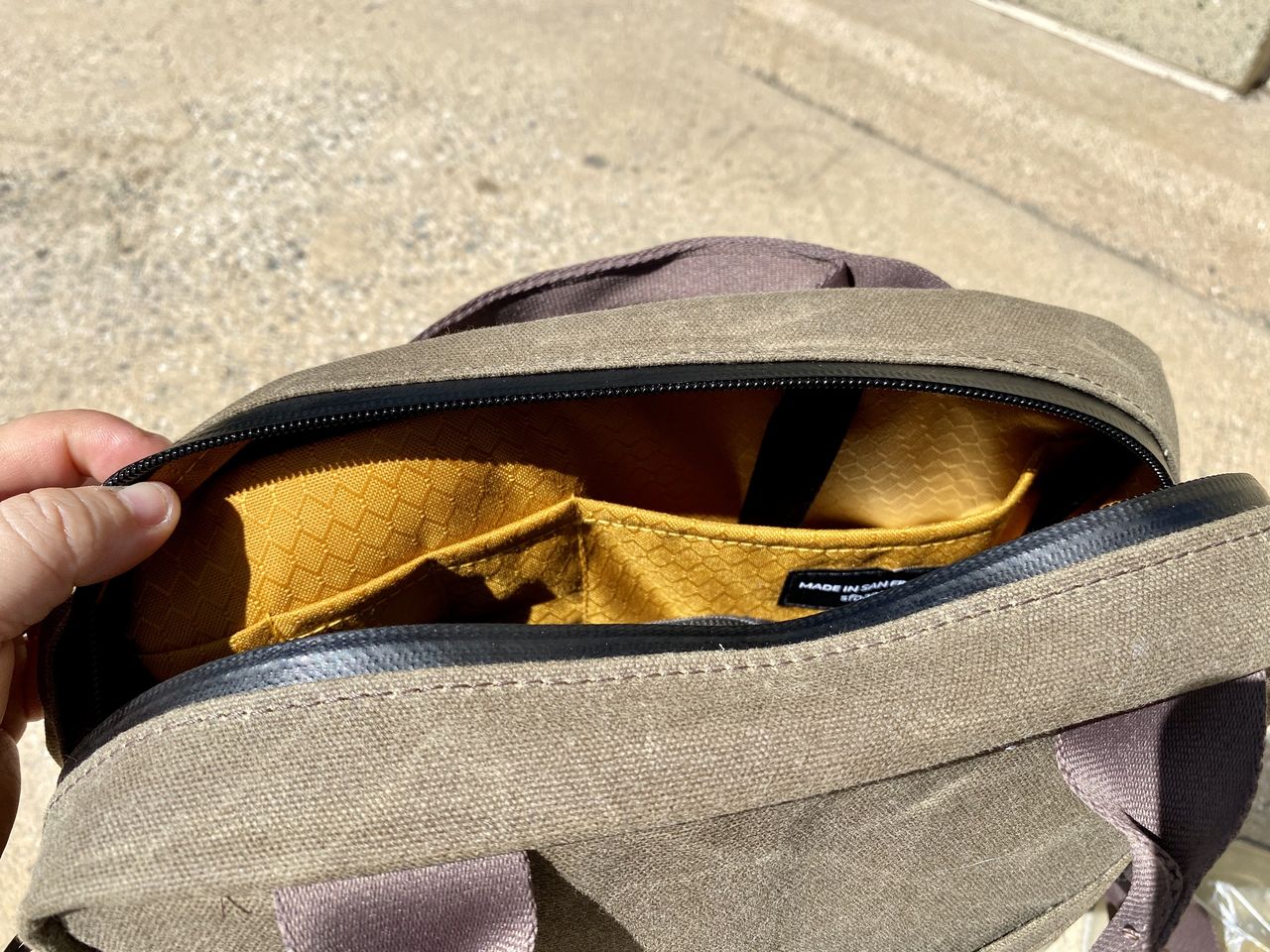 Waterfield Designs Hitch Crossbody Laptop Brief Interior Pockets