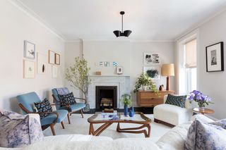 a stylish neutral living room