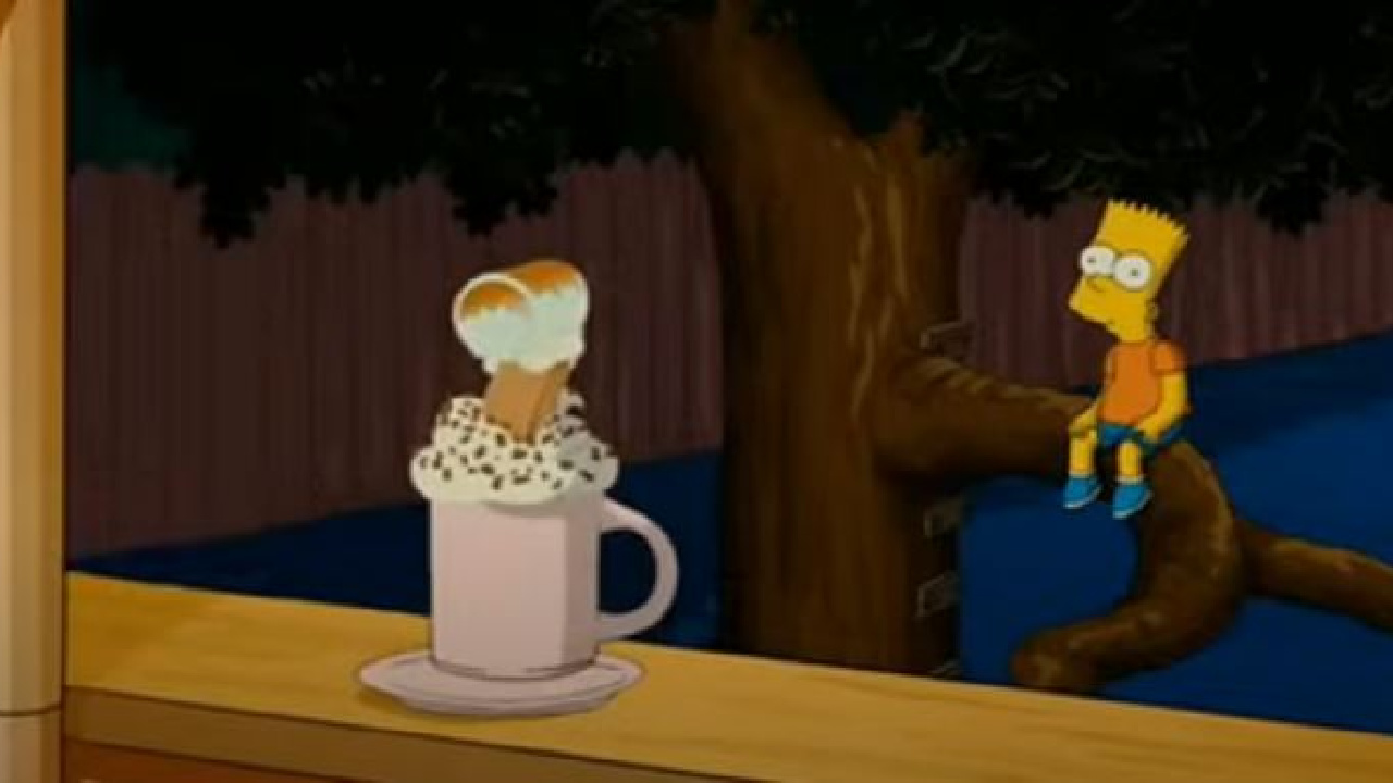 The hot cocoa in The Simpsons Movie.