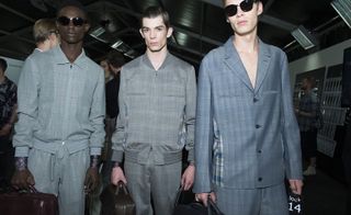 Males modelling shades of blue and grey