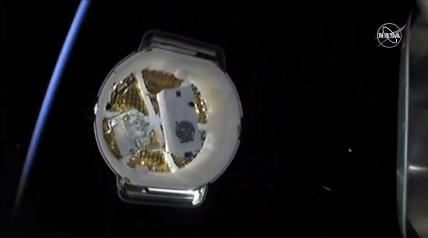 A SpaceX Dragon cargo ship begins its second spaceflight as it separates from a Falcon 9 rocket after a successful launch to the International Space Station from Cape Canaveral Air Force Station in Florida on May 4, 2019.