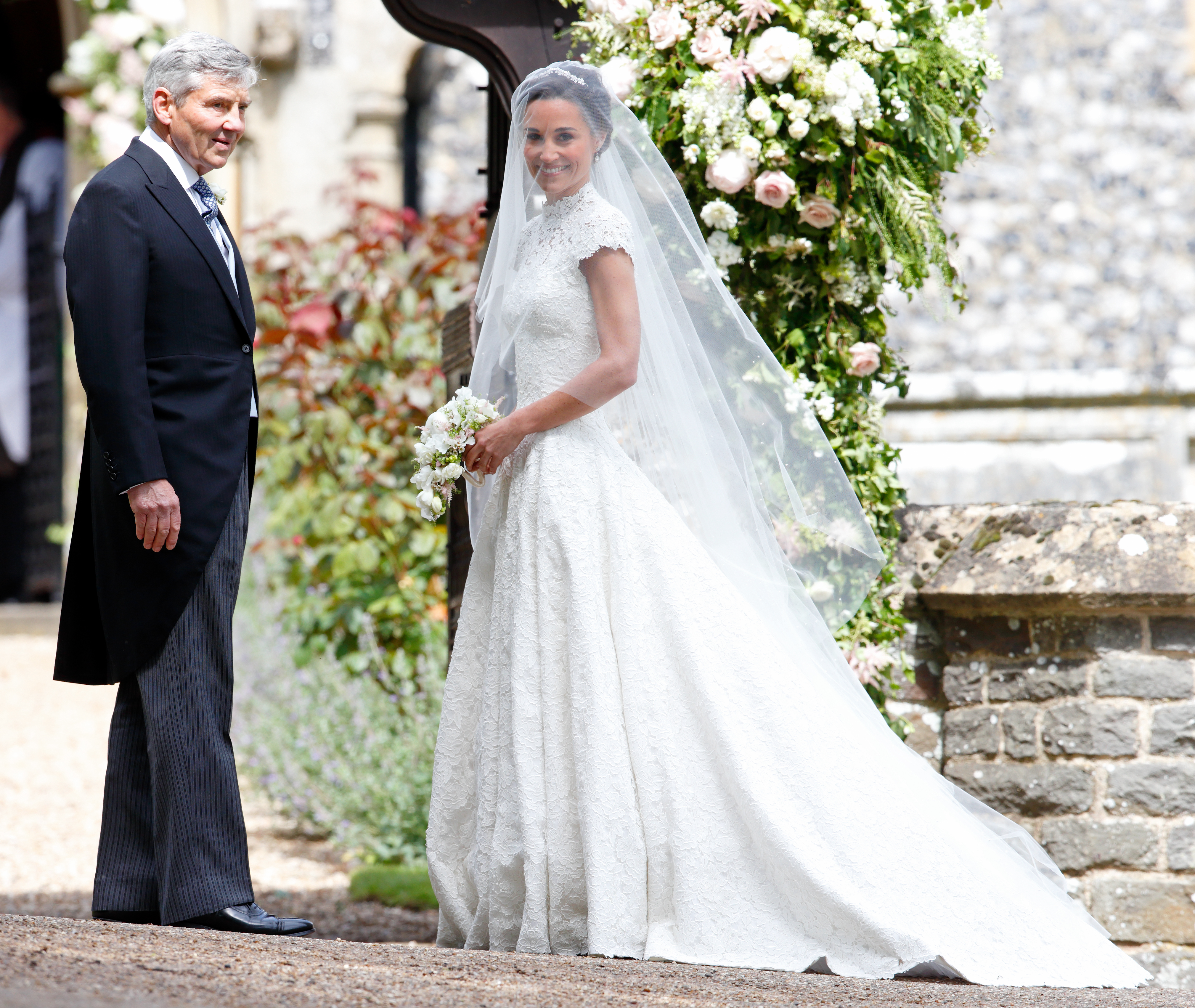 Pippa and Michael Middleton on her wedding day