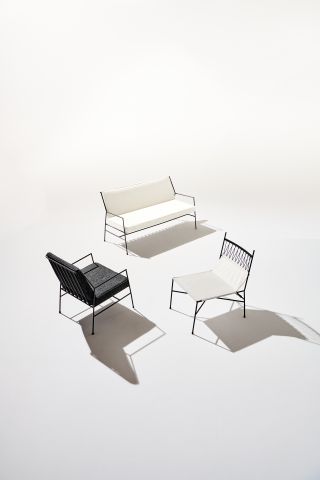 Three outdoor furniture seats