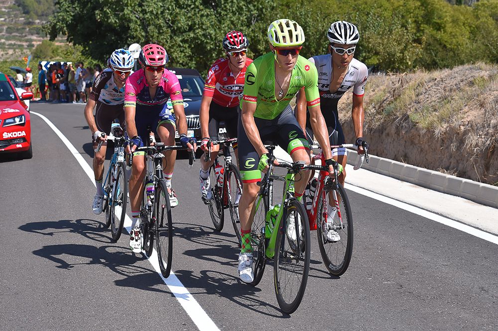 The breakaway in action during stage 18 at the Vuelta.