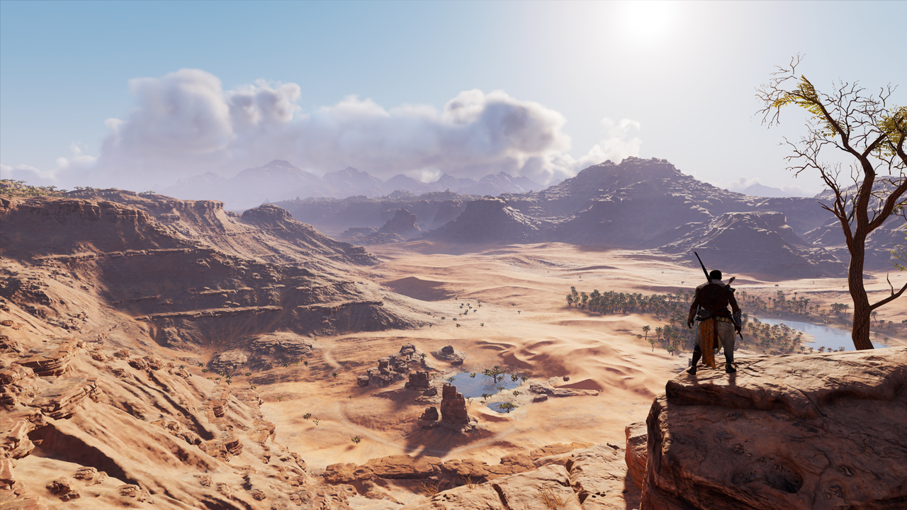 Overlooking the desert in AC Origins