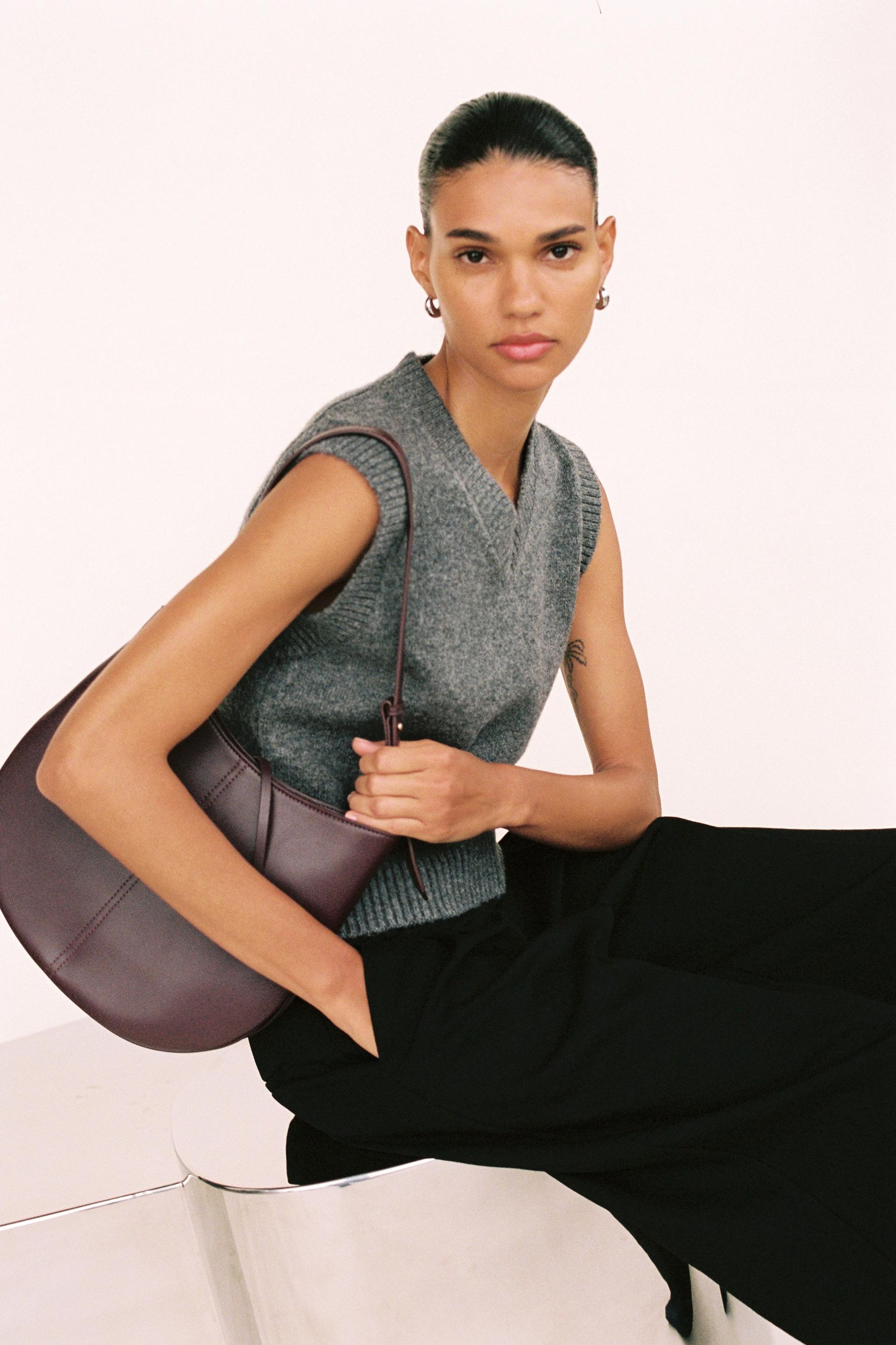 ZARA Plain Knit Sweater Vest