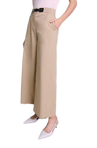 Wide-Leg Cotton Trousers