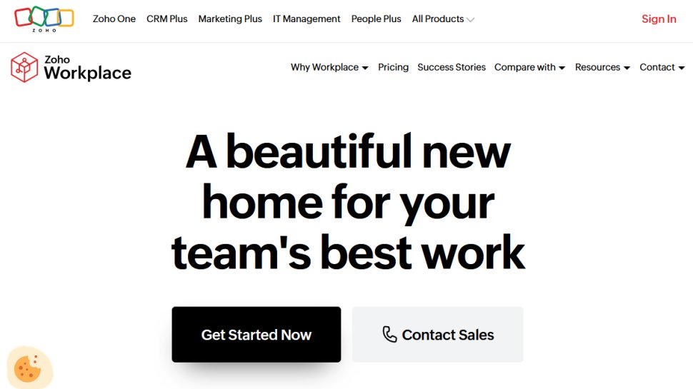 Zoho Workplace website screenshot (January 2026).