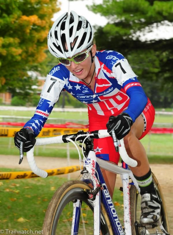 Kaitlin Antonneau (Cannondale) riding well on the second lap