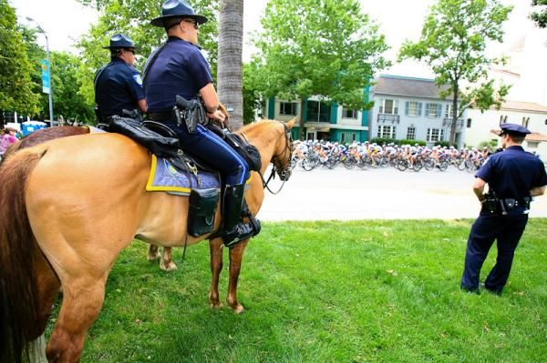 Sacramento's finest were on hand to make sure the Sunday crowds were behaving.