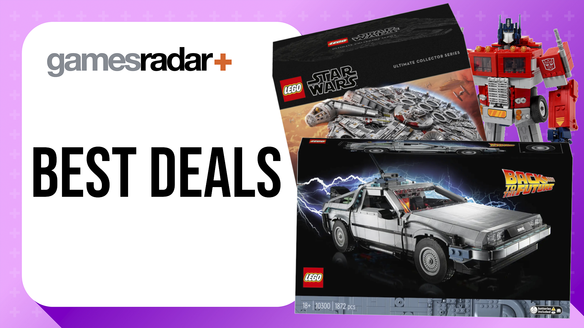 Black Friday Lego deals with DeLorean, UCS Millennium Falcon, and Optimus Prime