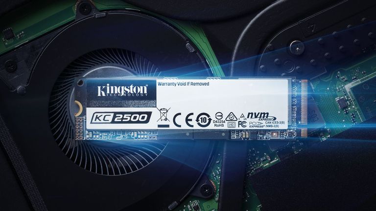 The best SSDs 2022 hero image showing Kingston KC2500