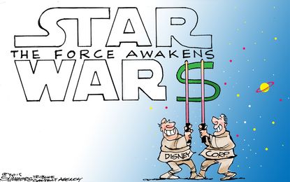 Editorial cartoon U.S. Star Wars Disney Corp
