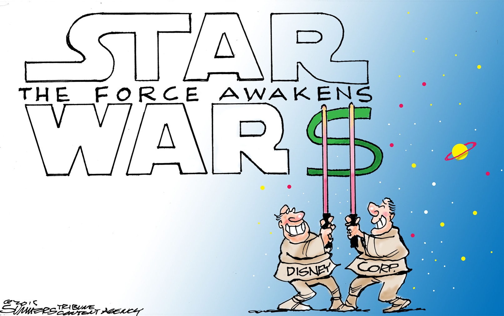 Editorial cartoon U.S. Star Wars Disney Corp
