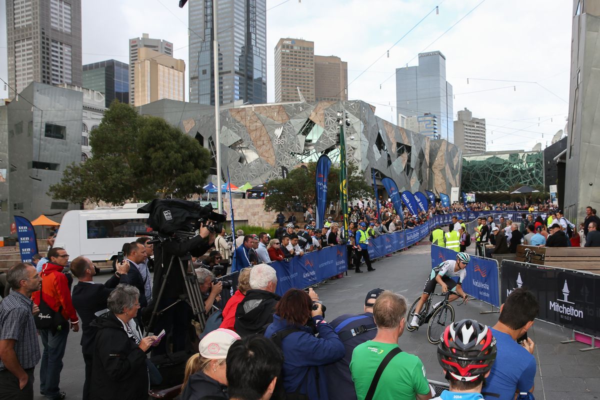 A rider out on course