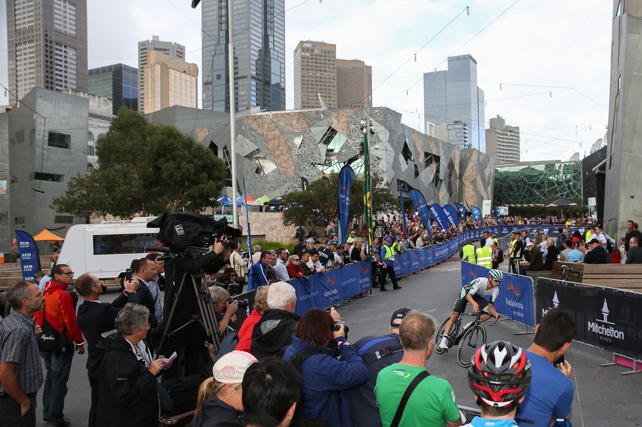 A rider out on course