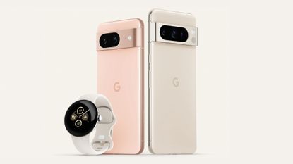 The Google Pixel Watch 2, the Google Pixel 8, and the Google Pixel 8 Pro