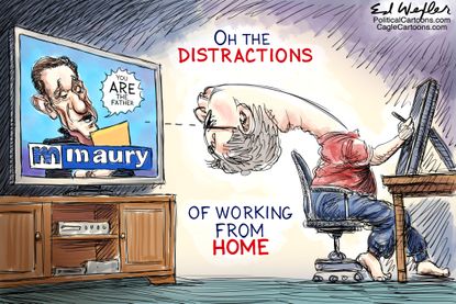 Editorial Cartoon U.S. Maury working from home distractions coronavirus