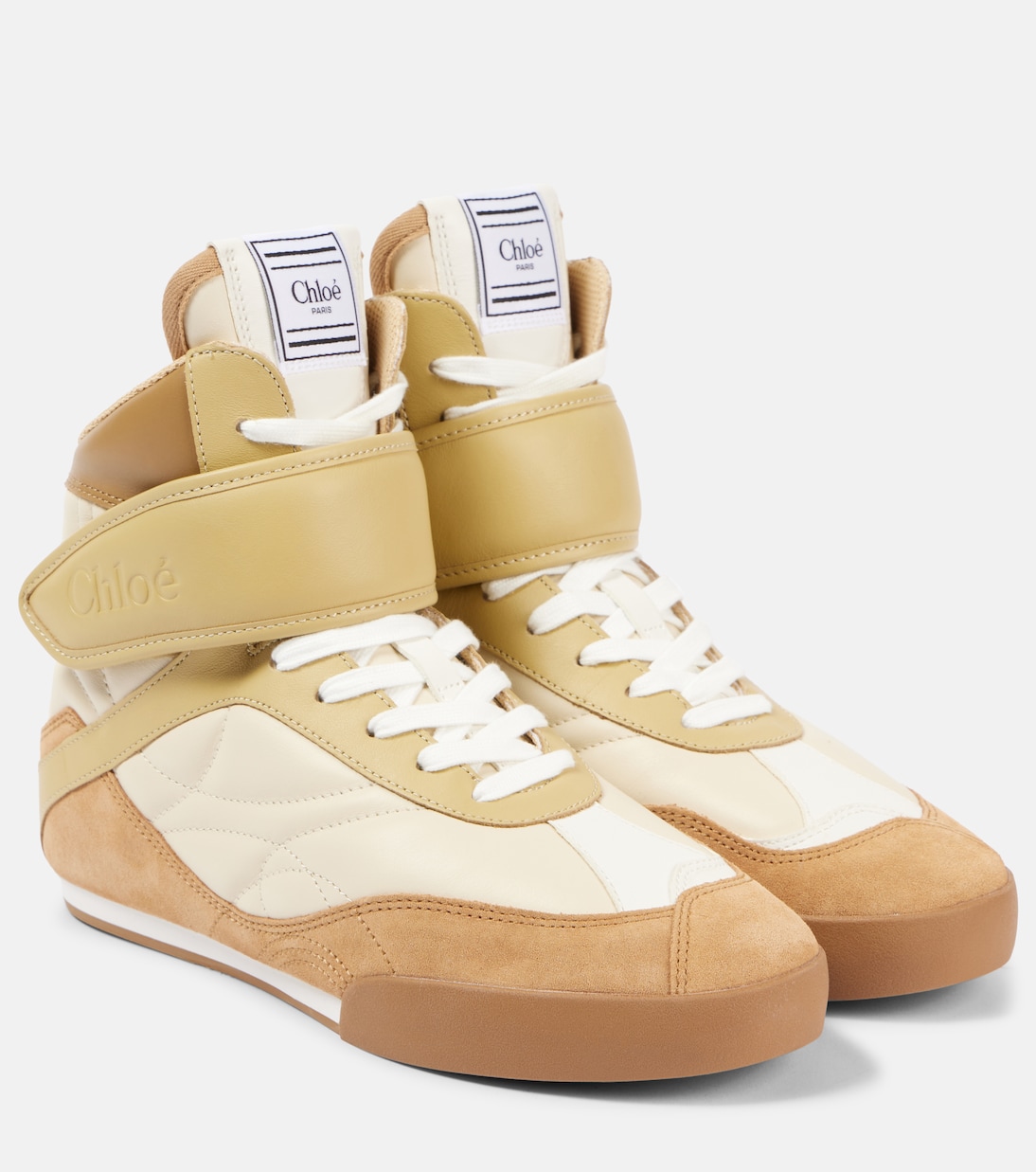 Chlo&amp;eacute; Kick High-Top Leather Sneakers in Multicoloured - Chloe