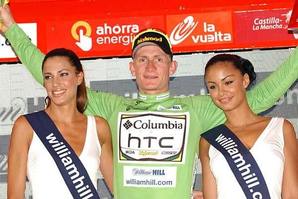 Andr&eacute; Greipel (Columbia-HTC) leads the points competition.