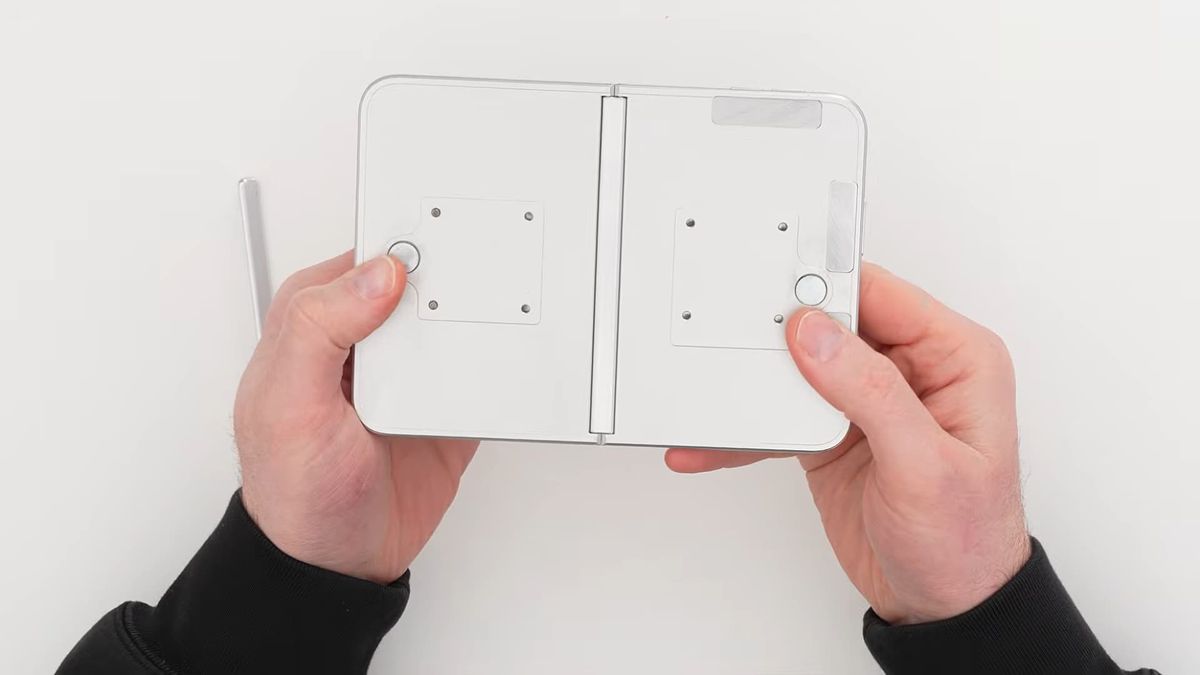 Unbox Therapy examines a dummy unit of Apple's folding iPhone Ultra.
