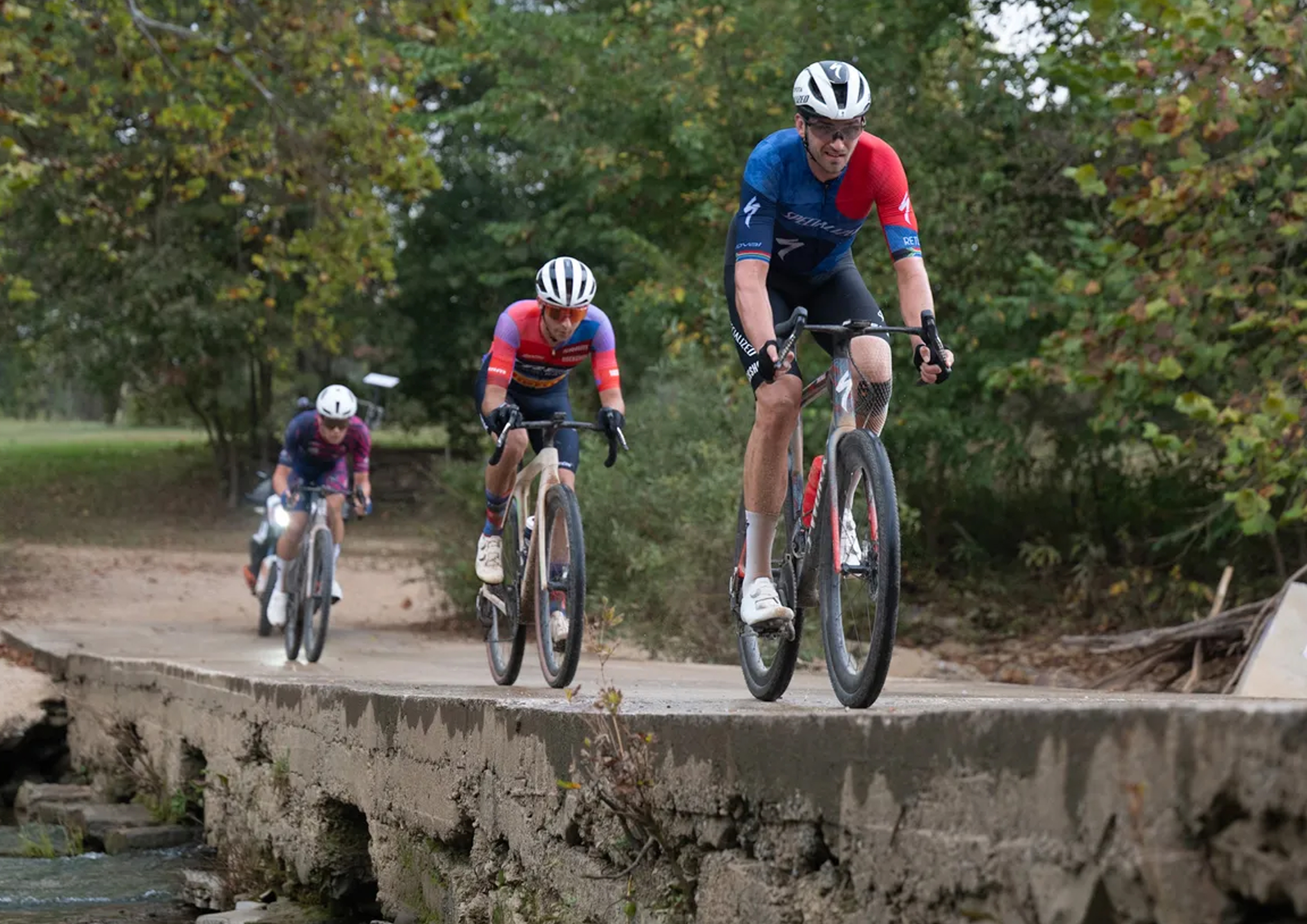 Matthew Beers on a bridge at Life Time Grand Prix