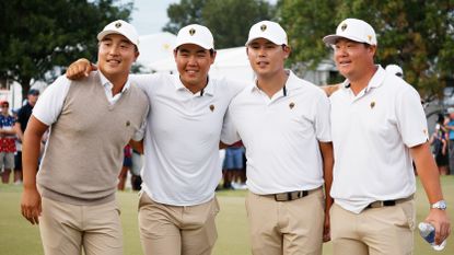 K.H. Lee, Tom Kim, Si Woo Kim and Sungjae Im on Saturday at the 2022 Presidents Cup