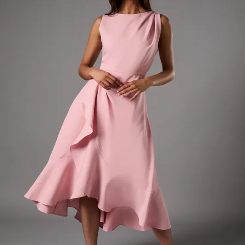 pink asymmetric dress