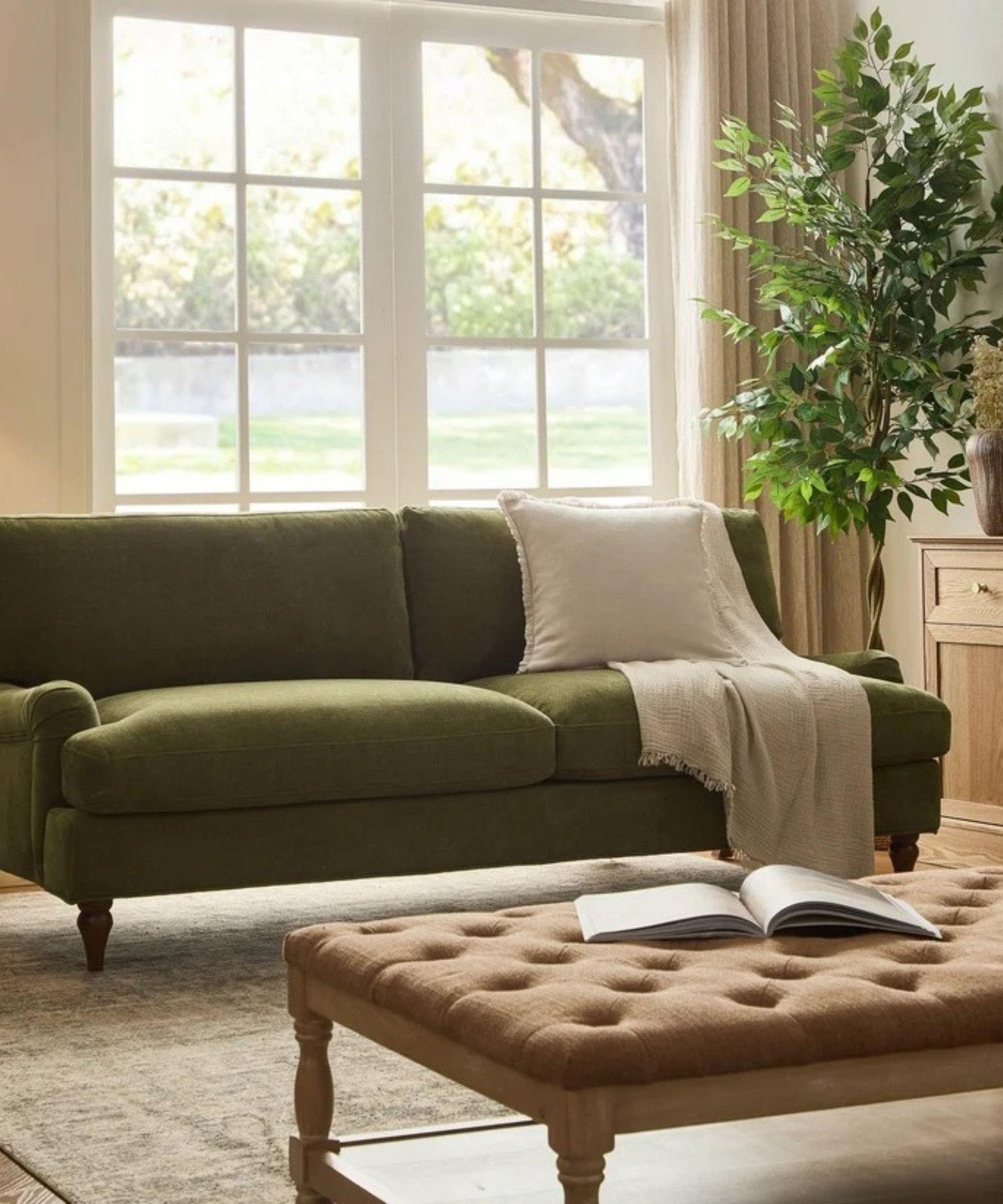 DUSK Hampshire 3 Seater Sofa - Chenille Olive