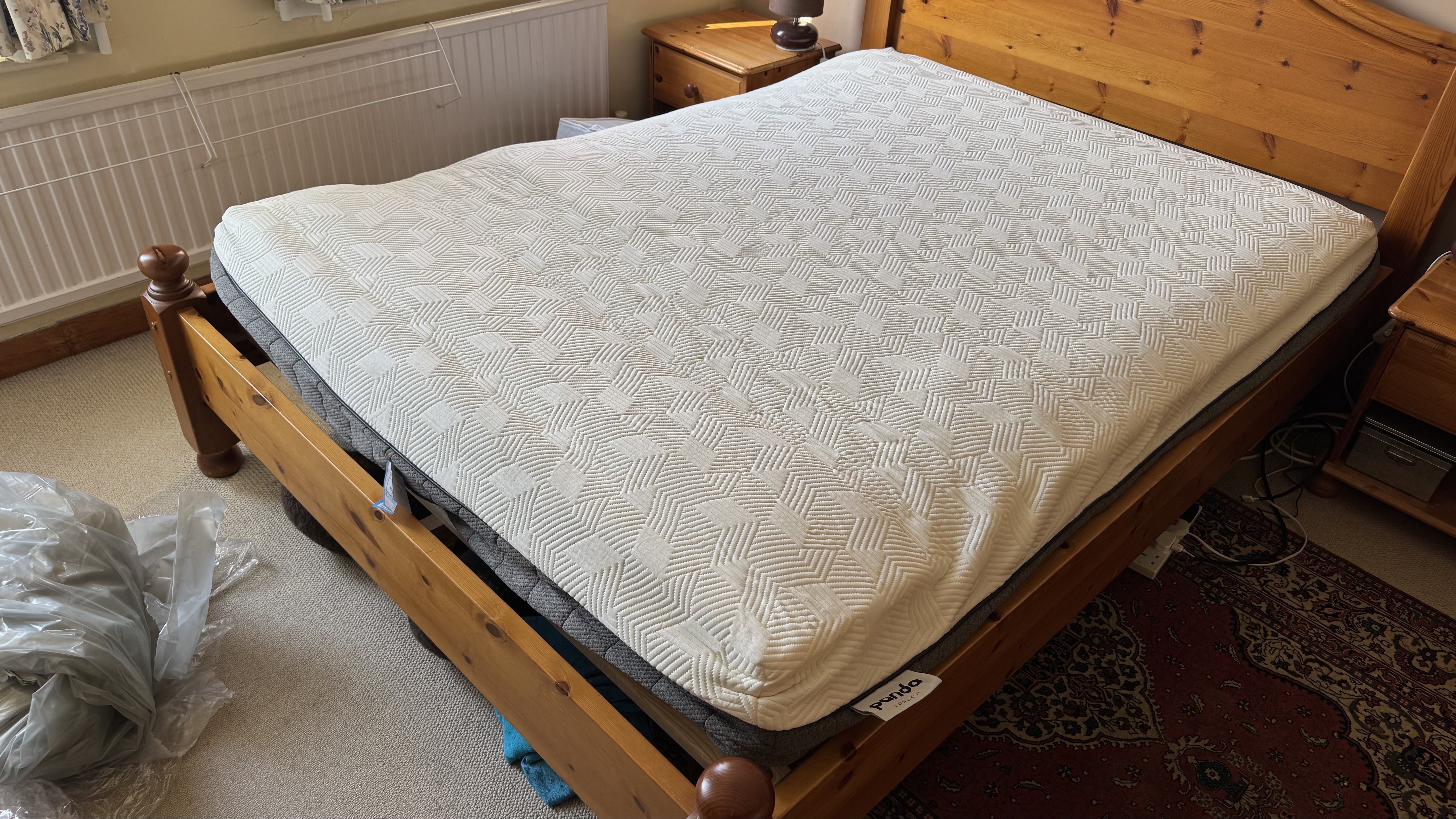 The Panda Hybrid Bamboo mattress being unboxed