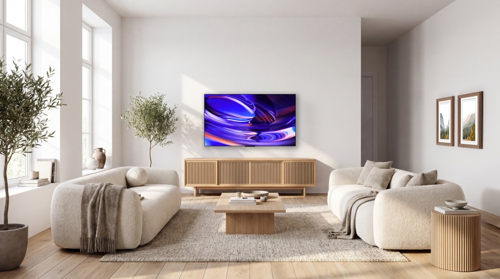 Lifestyle image of the Sony Bravia 6 in a neutrally decorated room