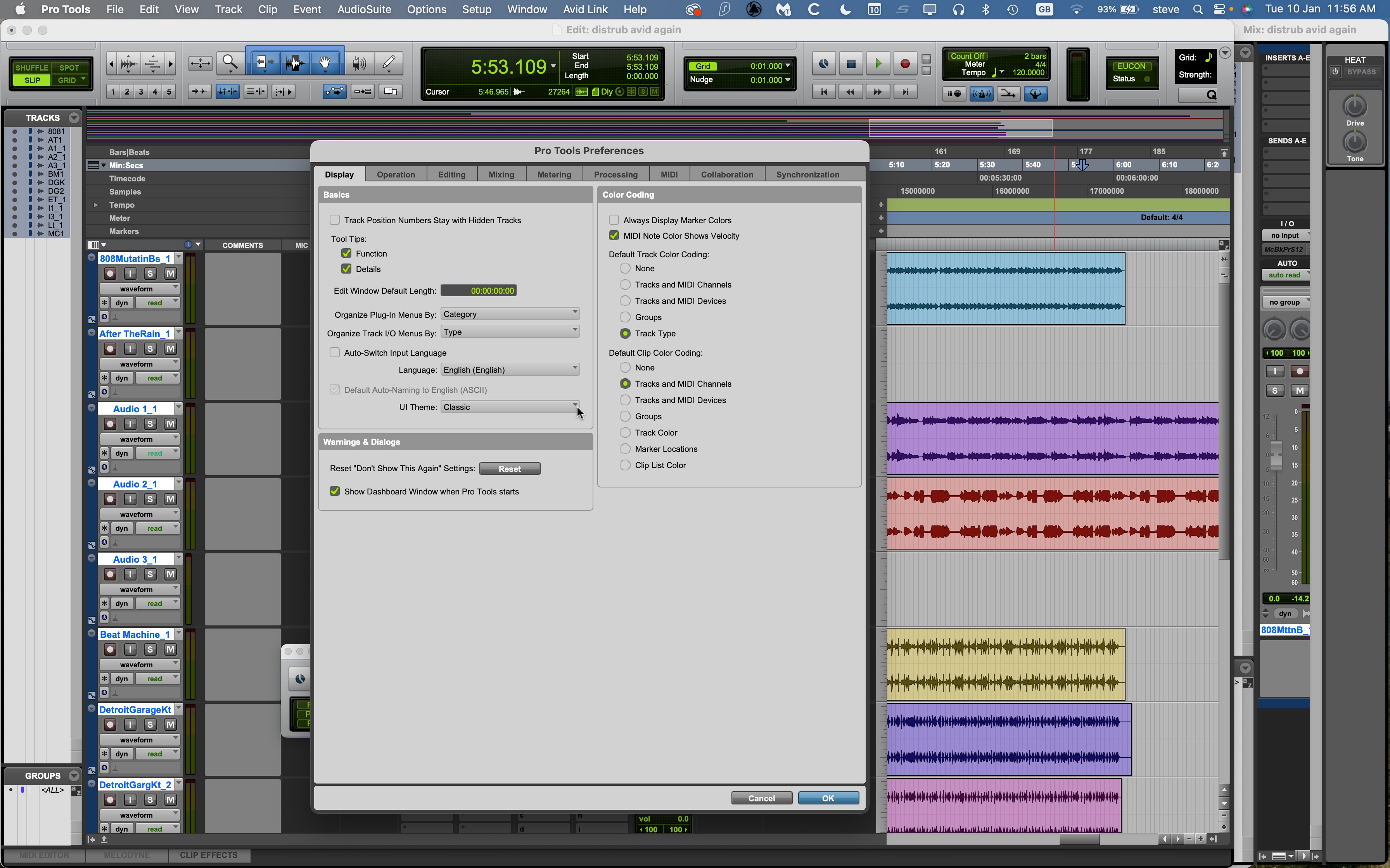 Editor de áudio Avid Pro Tools em ação