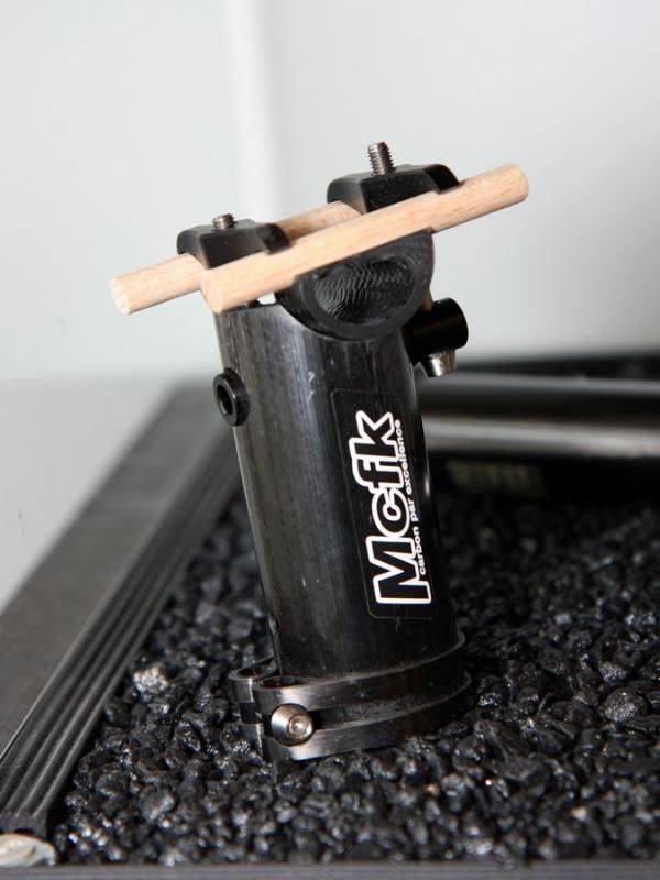 Mcfk is an obscure German carbon fiber parts company whose products Fairwheel Bikes has decided to offer for sale. Claimed weight on this seatmast topper ranges from 69-79g depending on size - Ritchey's aluminum version is around 140g.