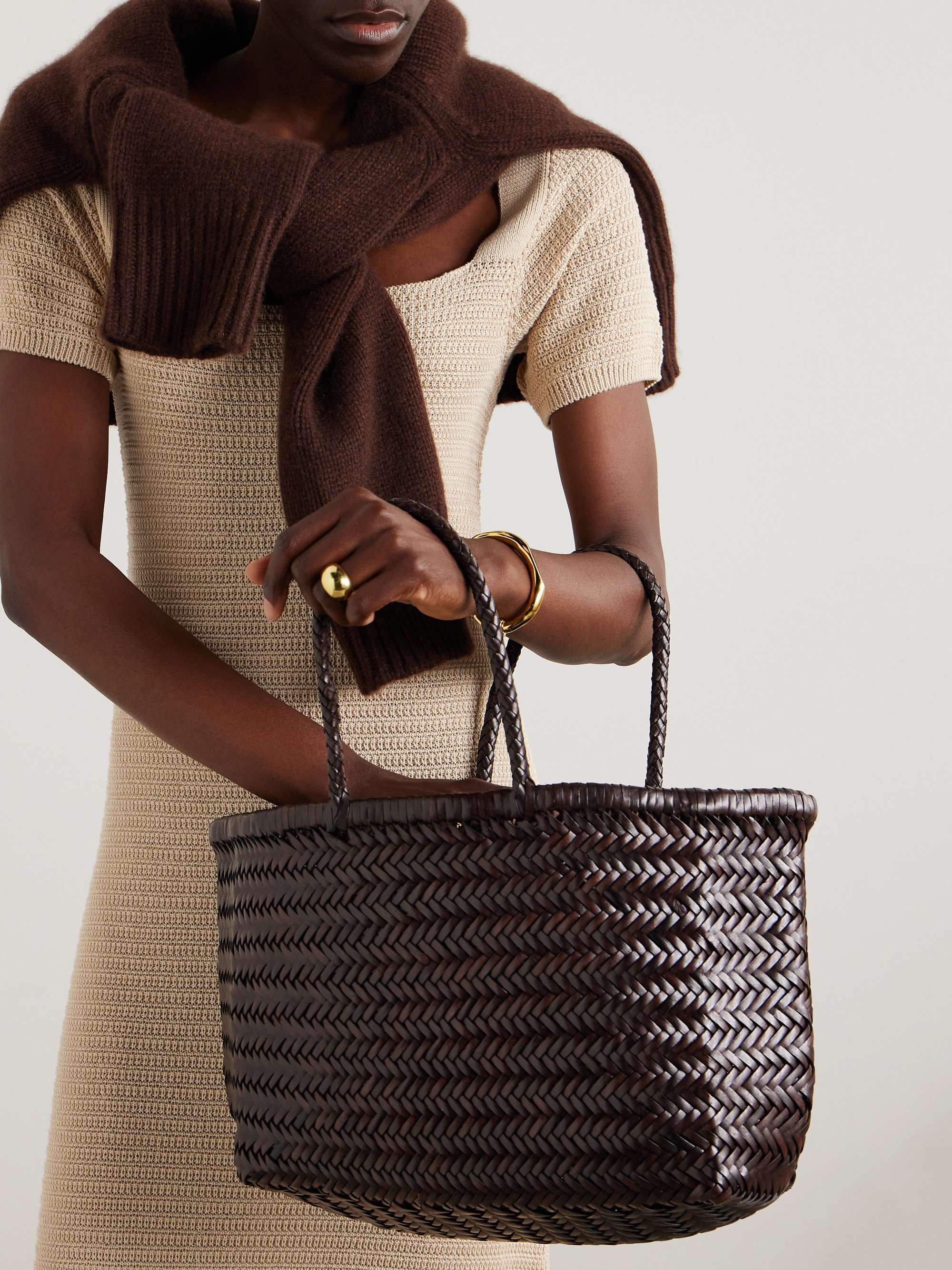 Bamboo Triple Jump Woven Leather Tote