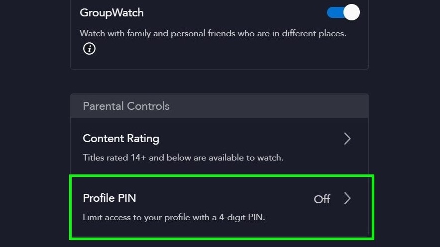 How to set up Disney Plus parental controls - pin control