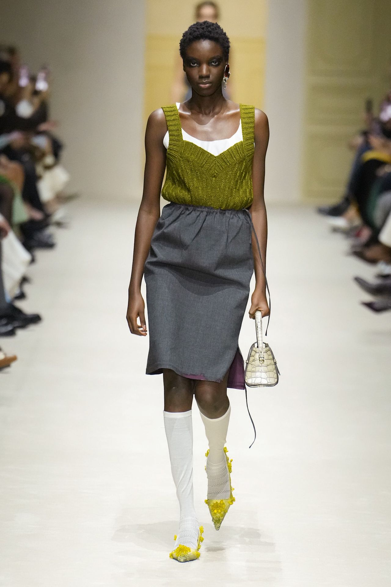 A runway look from the Prada Fall 2026 collection