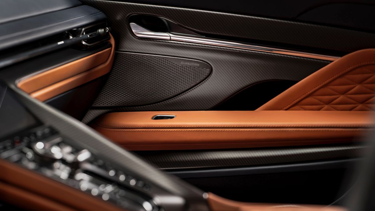 Bowers &amp; Wilkins sound system inside Aston Martin DB12