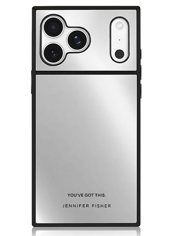 Flaunt x Jennifer Fisher, SQUARE Silver Metallic Mirror iPhone Case