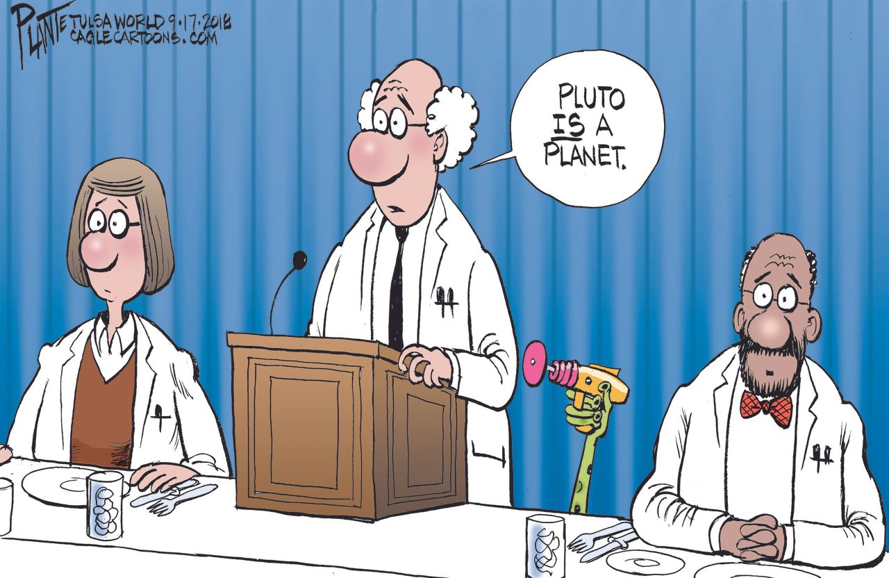 Editorial cartoon U.S. Pluto planet debate solar system