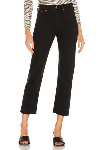Wedgie Straight Ankle Jeans in Black Heart 