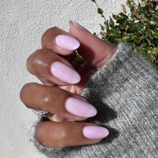 Pastel chrome nails.