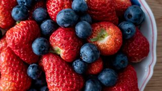 Bowl of berries and strawberries