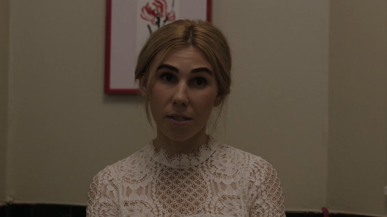 Shoshana in white at her engagement party