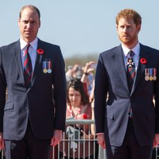 vimy, france april 09 l r prince william, duke of cambridge and prince harry arrive at the canadian national vimy memorial on april 9, 2017 in vimy, france the prince of wales, the duke of cambridge and prince harry along with canadian prime minister justin trudeau and french president francois hollande attend the centenary commemorative service at the canadian national vimy memorial the battle of vimy ridge was fought during ww1 as part of the initial phase of the battle of arras although british led it was mostly fought by the canadian corps photo by jack taylorgetty images